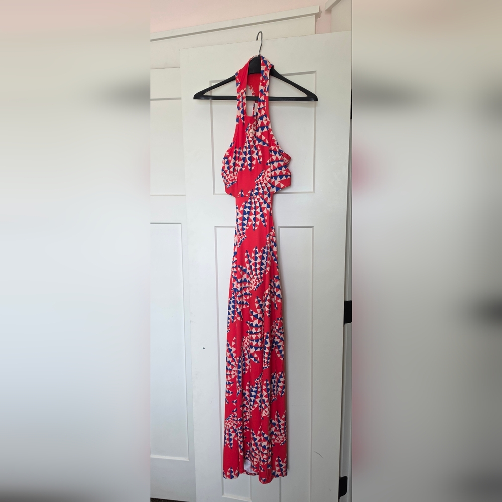 Adidas And Farm Rio Red Geometric Cutout Dress NWT - Picture 5 of 6